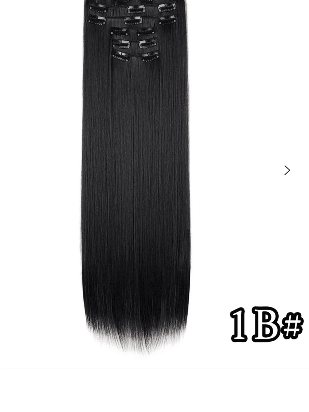 Clip-In Straight Hair Extensions - 1B Natural Black